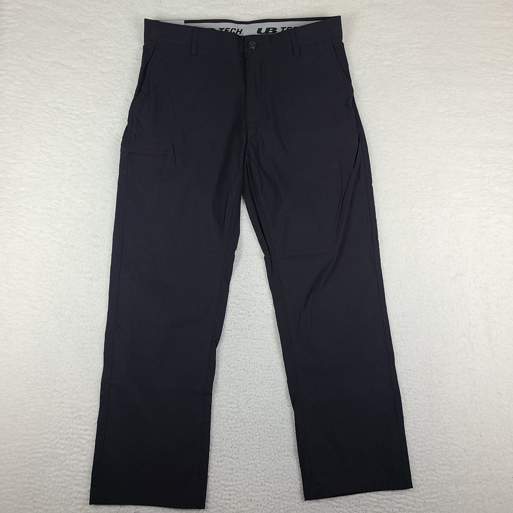 UB Tech Pants Mens 36x30 Black Straight Performance‎ Union Bay Flex Waist Chino